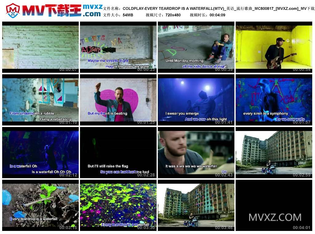 COLDPLAY-EVERY TEARDROP IS A WATERFALL(MTV)_英语_流行歌曲_MC800817